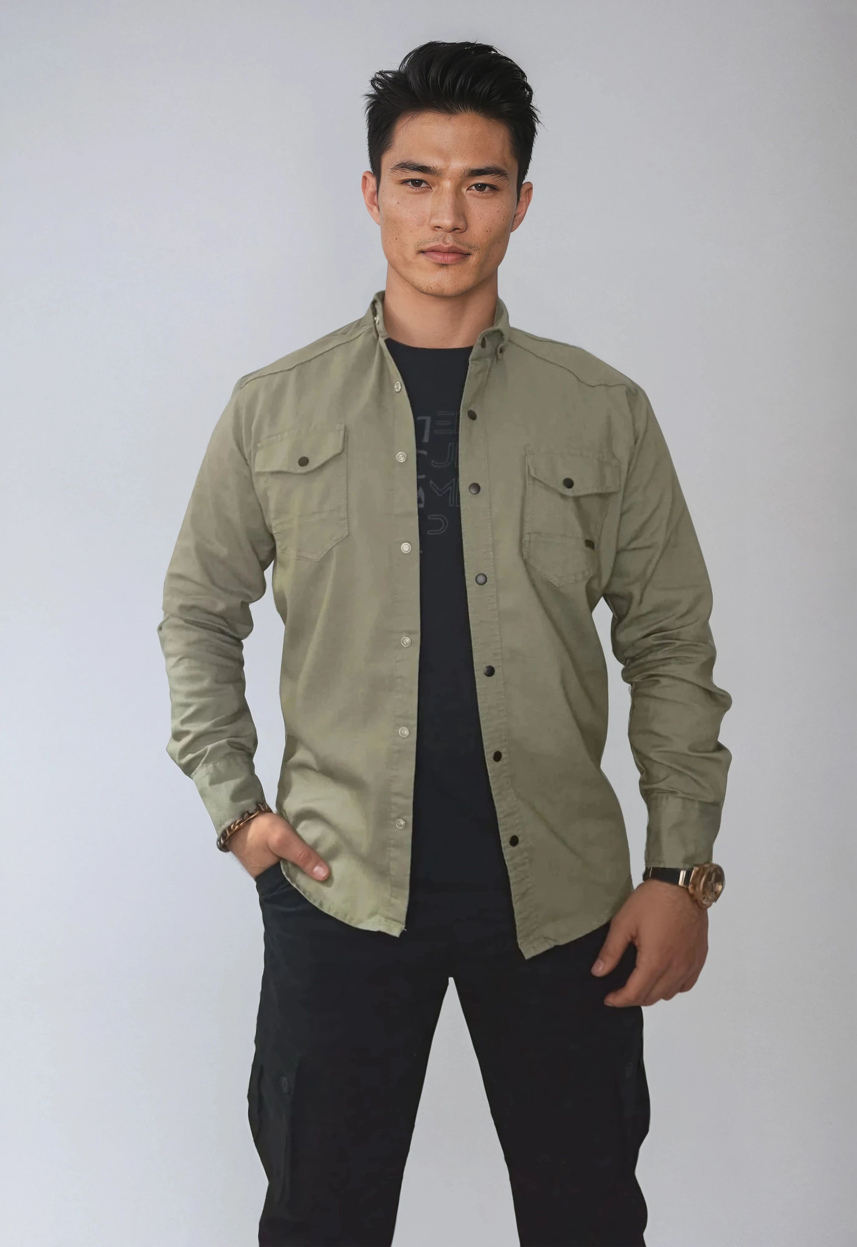 Kot Gömlek - Haki - S