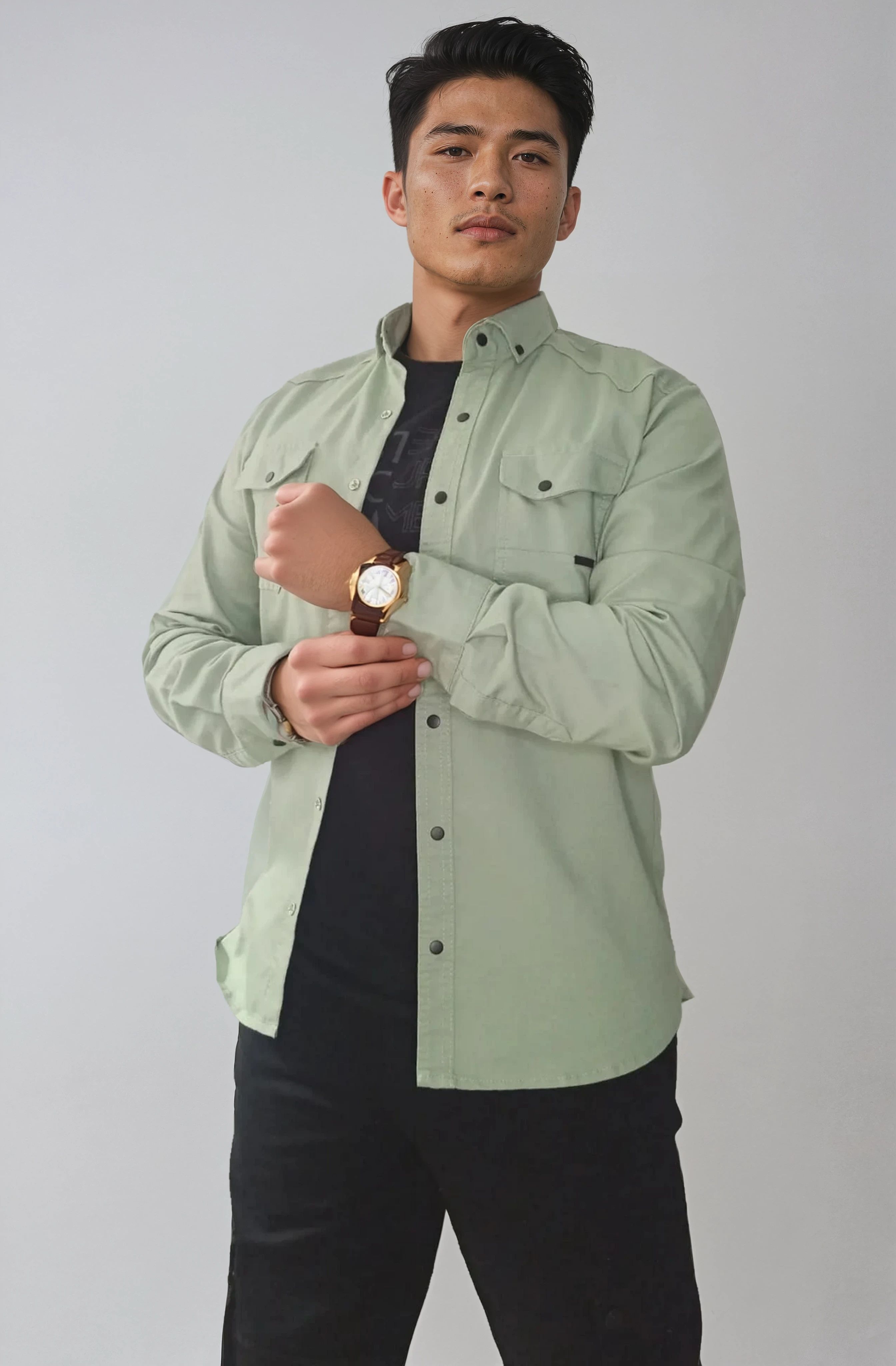 Kot Gömlek - Fıstık Yeşili - S