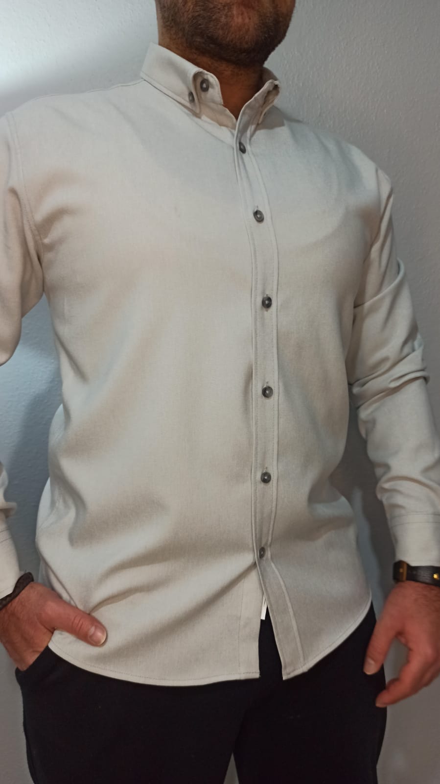 Gabardin Normal Yaka Gömlek - Petrol Yeşili - S