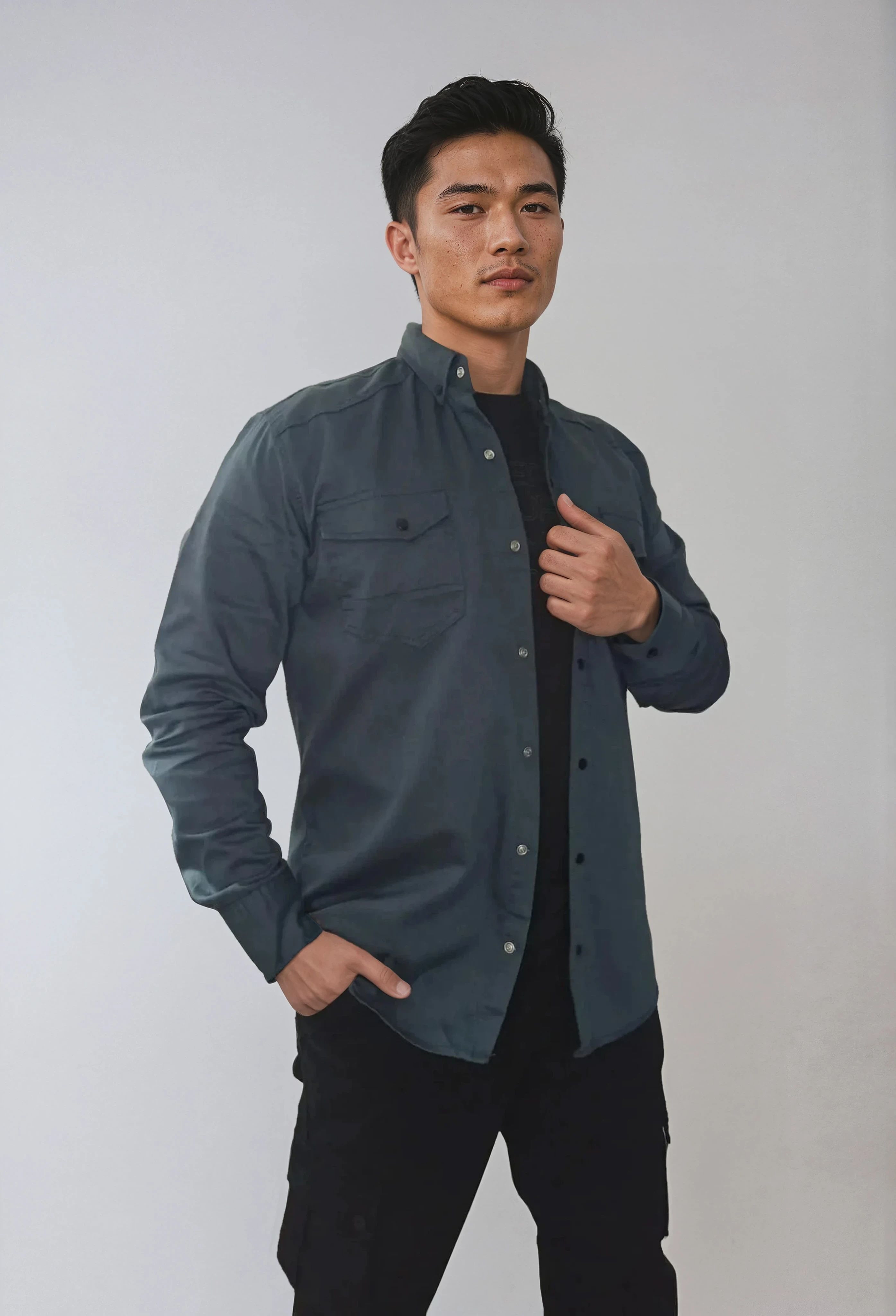 Kot Gömlek - Gece Mavisi - S