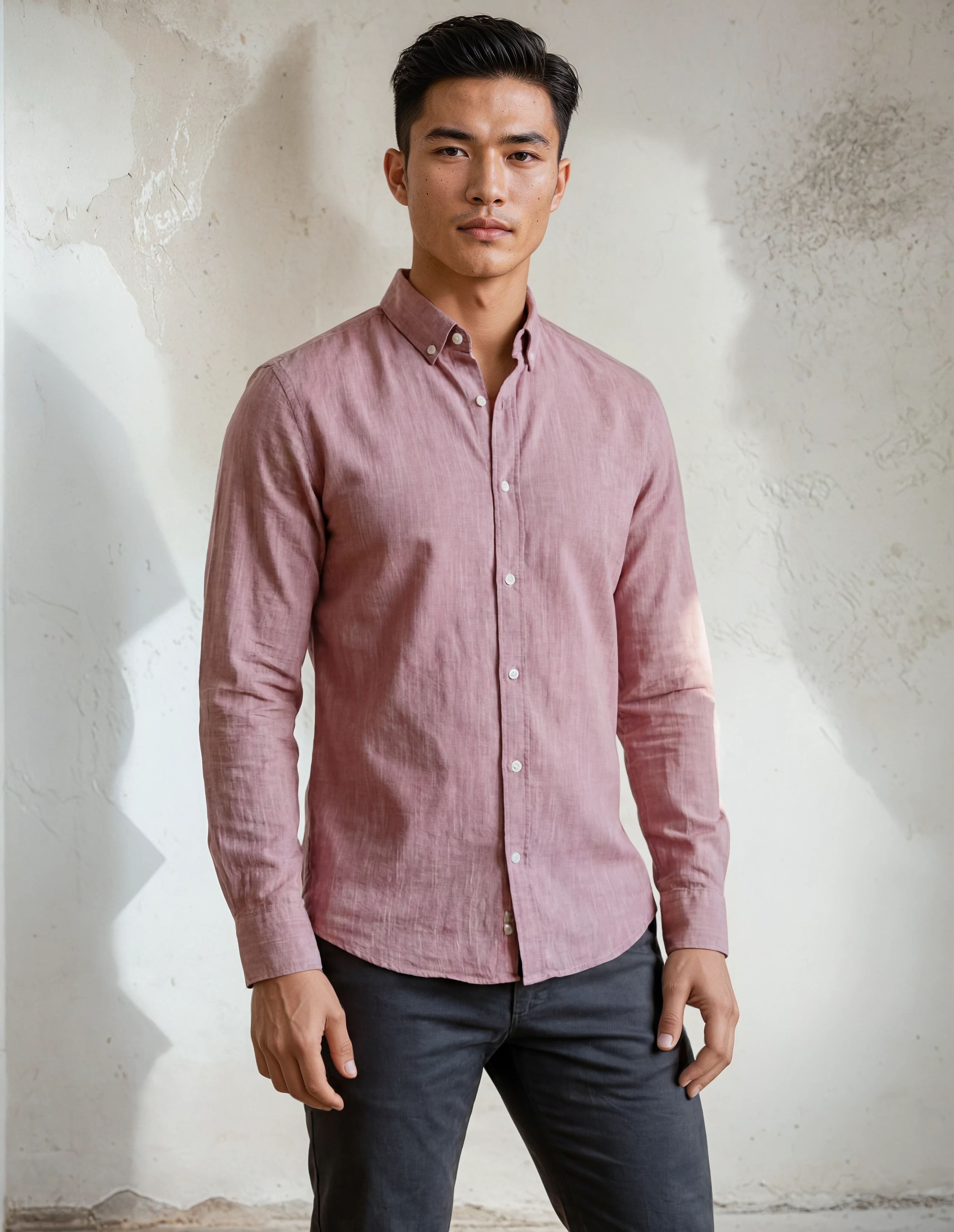 Keten Normal Yaka Gömlek